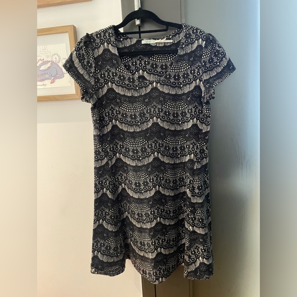 Black printed minidress